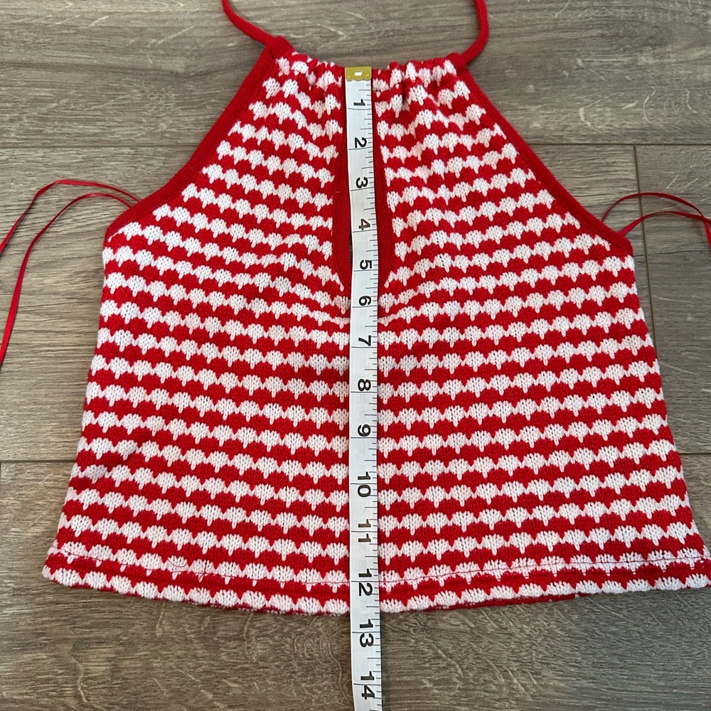 Red & White Crochet Knit Halter Top – Zara (NWT, Size Small) - Picture 8 of 12